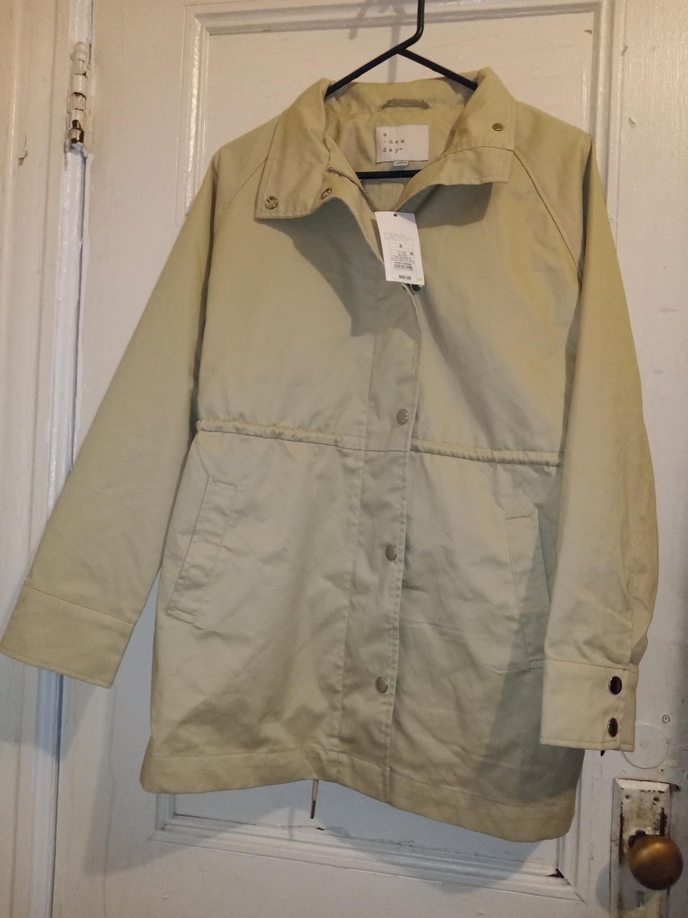 A New Day Light Beige Trench Coat - Snap Front Women's Jacket